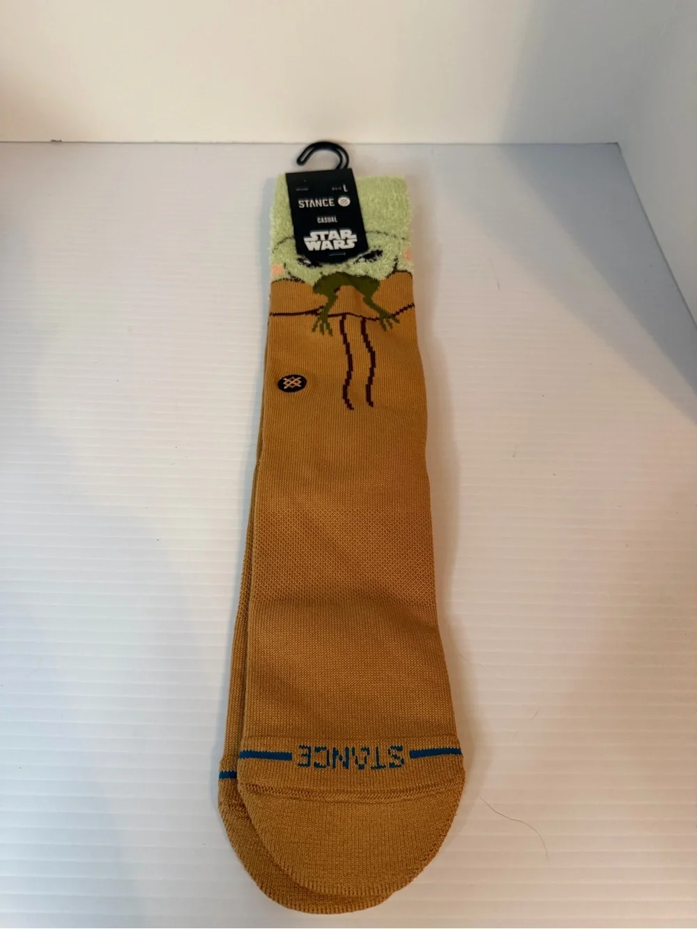 STANCE Star Wars Grogu Hungry Crew Socks sz Large (9-13) Brown Yoda Mandalorian